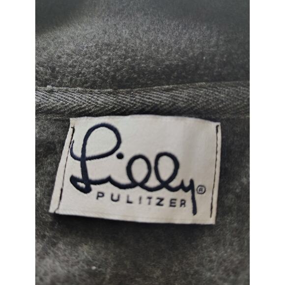 Lily Pulitzer Fleece Full Zip Sweater Gray Womens Size 2 - Picture 4 of 5